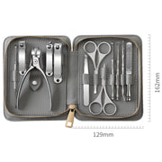 Set di strumenti per tagliare e lucidare le unghie in acciaio inossidabile 12 in 1, Bamboo Section, Square Head