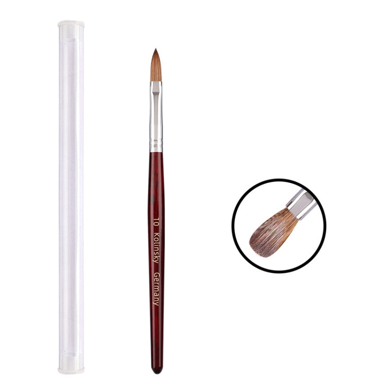 Pennello per nail art con manico in legno rosso Kolinsky