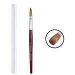 Pennello per nail art con manico in legno rosso Kolinsky