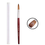 Pennello per nail art con manico in legno rosso Kolinsky