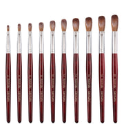 Pennello per nail art con manico in legno rosso Kolinsky