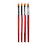 Set 5 pennelli per unghie sfumate in legno 15,5 cm