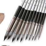 Set di pennelli per pittura ad acquerello per capelli in nylon 10 in 1 Penne per pittura acrilica a punta rotonda con manico in legno, 10 In 1