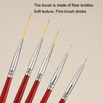 Set 5 Pennelli Nail Art Linea Fine per Decorazioni