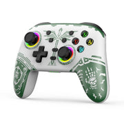 Gamepad con vibrazione somatosensoriale Bluetooth senza fili per Nintendo Switch/SwitchPRO, Black Gold, White Green, Black, White