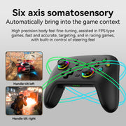 Gamepad con vibrazione somatosensoriale Bluetooth senza fili per Nintendo Switch/SwitchPRO, Black Gold, White Green, Black, White