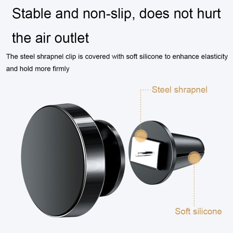 Supporto per telefono di navigazione con staffa di aspirazione magnetica per auto in lega di alluminio, Air Outlet (Black), Air Outlet (Gold), Air Outlet (Silver)
