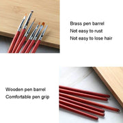Pennello per unghie con asta di legno Strumenti per armature di bellezza Penna per disegno a penna per pittura a colori, 15pcs/set