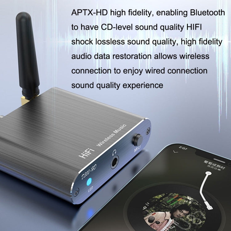 Ricevitore audio Bluetooth 5.2 Adattatore Bluetooth APTX HD in fibra coassiale AUX da 3,5 mm, D300