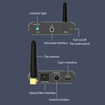 Ricevitore audio Bluetooth 5.2 Adattatore Bluetooth APTX HD in fibra coassiale AUX da 3,5 mm, D300