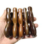 Massaggiatore viso in legno di sandalo dorato 11cm
