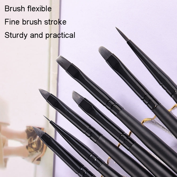 Set 10 pennelli per nail art con manico in legno