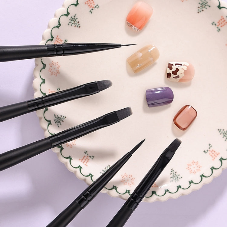 Set 10 pennelli per nail art con manico in legno