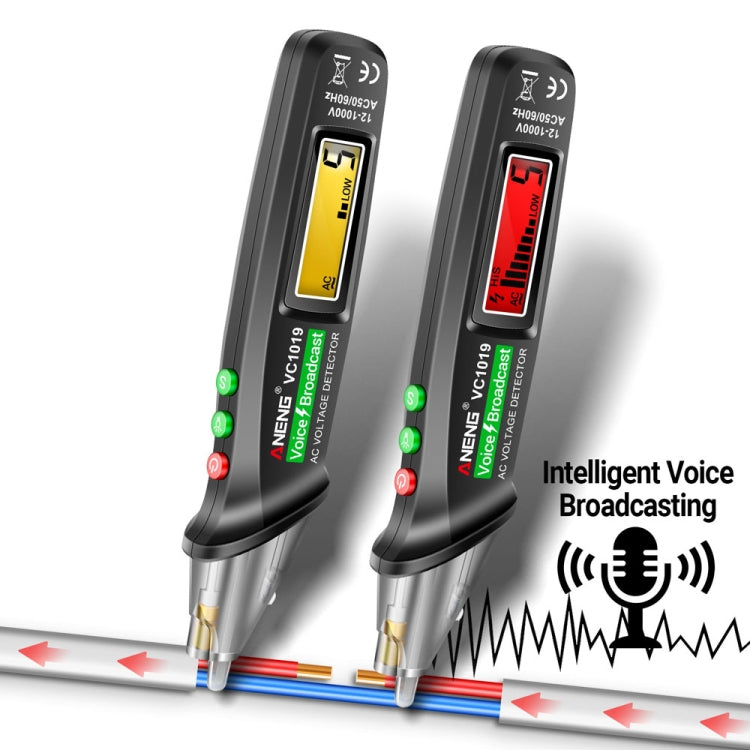 ANENG VC1019 Penna elettrica a induzione senza contatto Penna per test vocale ad alta precisione per il rilevamento di linee di interruzione, VC1019