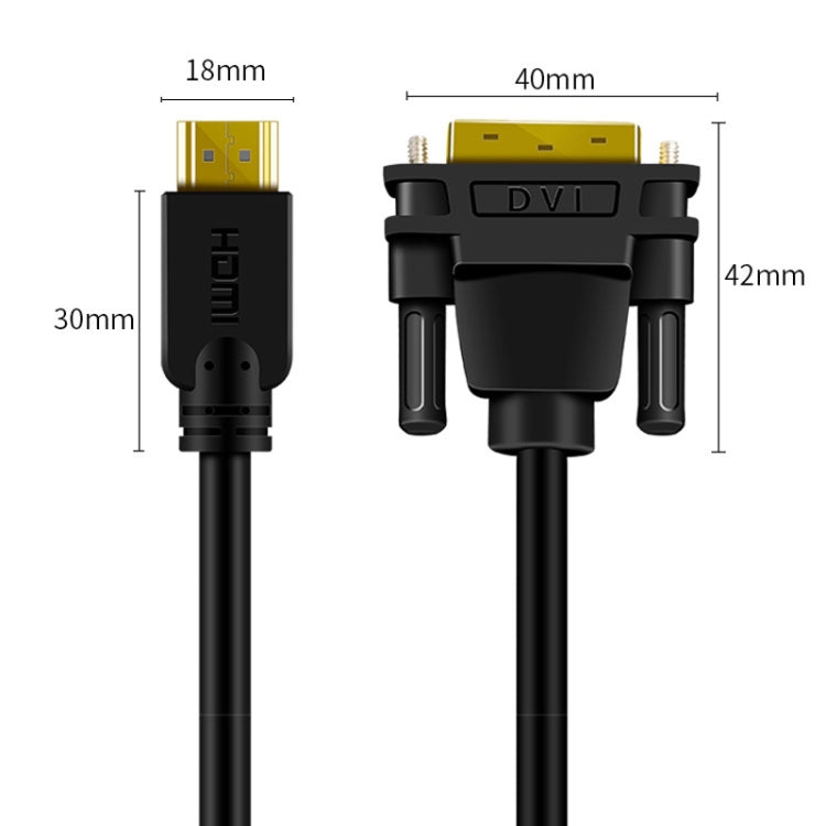 JINGHUA Cavo di trasferimento da HDMI a DVI Scheda grafica Monitor per computer Cavo HD, 1m, 1.5m, 2m