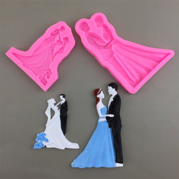Stampo in gesso epossidico al cioccolato in silicone per sposi 3 pezzi, Small, Large
