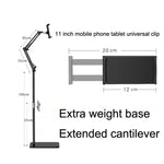Staffa telescopica per tablet 175 cm nera o bianca
