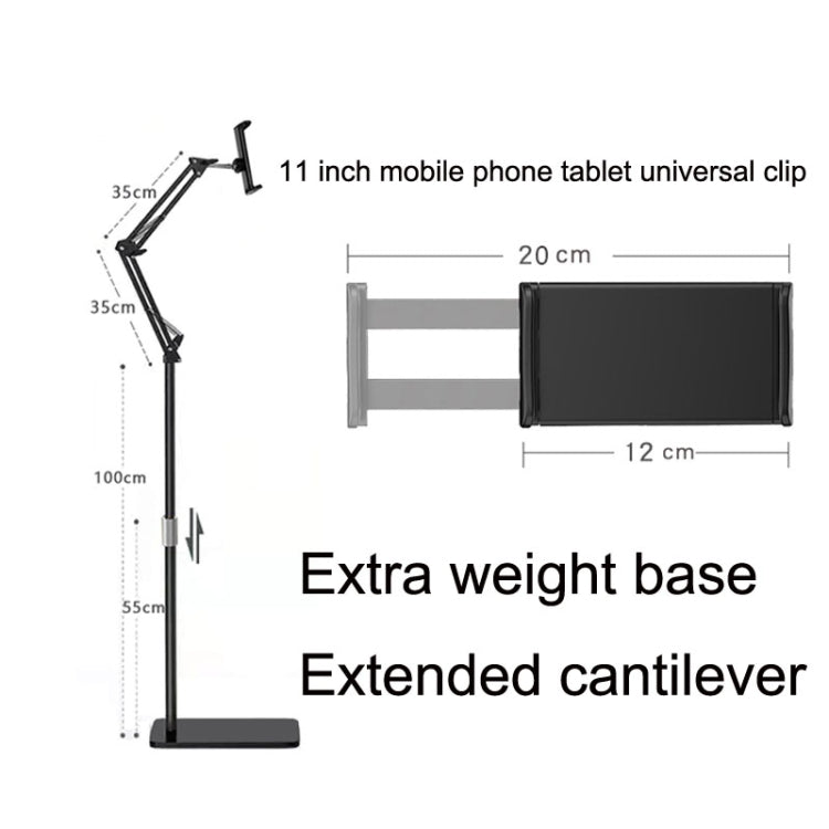 Staffa telescopica per tablet 175 cm nera o bianca