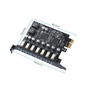 PCE7USB-R05 PCI-E a USB 3.2 GEN1 Scheda di espansione a 7 porte 19PIN Super Speed 5Gbps, PCE7USB-R05