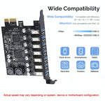 PCE7USB-R05 PCI-E a USB 3.2 GEN1 Scheda di espansione a 7 porte 19PIN Super Speed 5Gbps, PCE7USB-R05