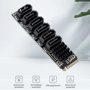 M2 M-KEY PCIE 3.0 a SATA6G Scheda di espansione di trasferimento Scheda di espansione del disco rigido a 6 porte, 6 Port