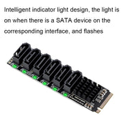 M2 M-KEY PCIE 3.0 a SATA6G Scheda di espansione di trasferimento Scheda di espansione del disco rigido a 6 porte, 6 Port