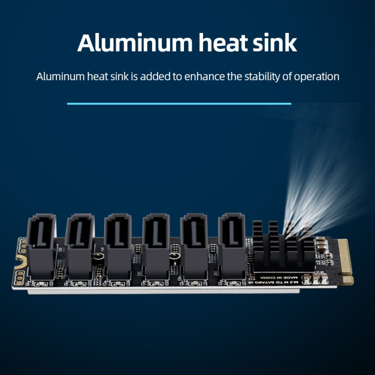 M2 M-KEY PCIE 3.0 a SATA6G Scheda di espansione di trasferimento Scheda di espansione del disco rigido a 6 porte, 6 Port