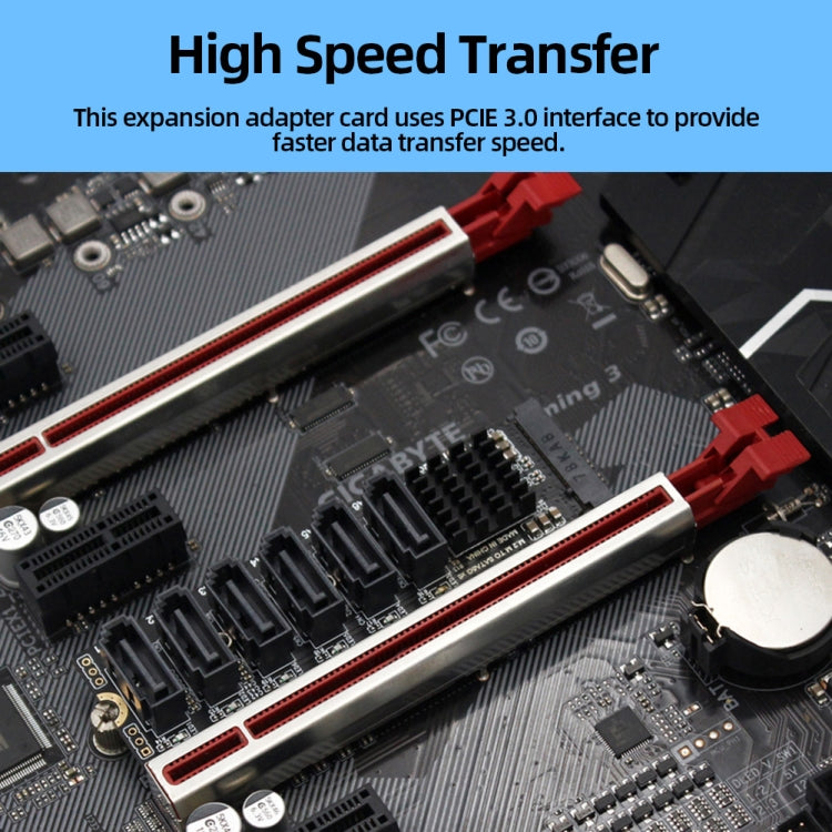 M2 M-KEY PCIE 3.0 a SATA6G Scheda di espansione di trasferimento Scheda di espansione del disco rigido a 6 porte, 6 Port