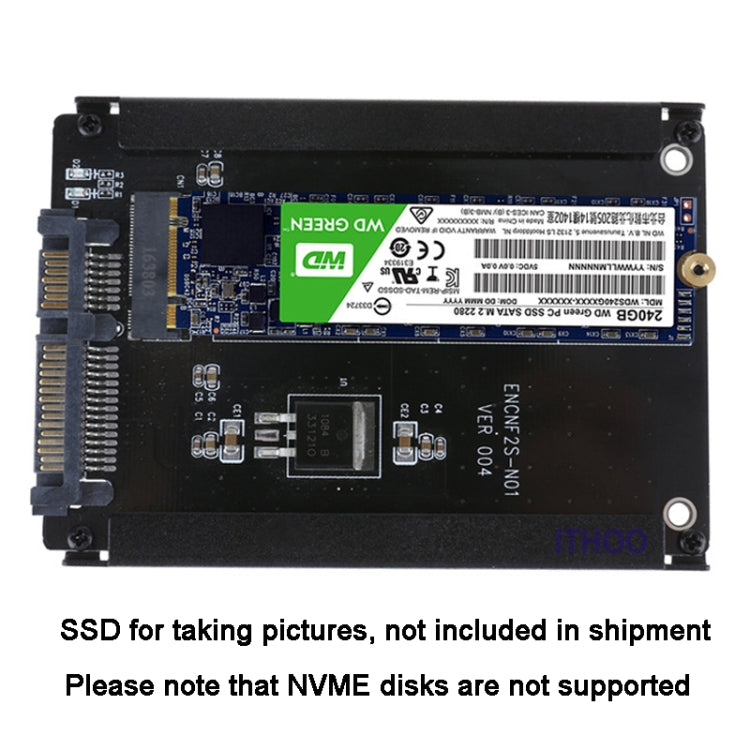ENCNF2S-N01 Scheda di trasferimento da NGFF a SATA3 M.2 KEY B-M Adattatore di conversione interfaccia da SSD a 6 Gbps, With Baffle, With SATA 22pin Cable, Without Baffle