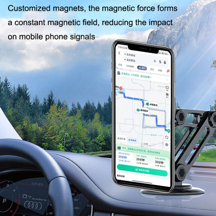Staffa magnetica per telefono cellulare Magsafe Staffa pieghevole per navigazione in metallo per auto, CZY-F82Y(Black)