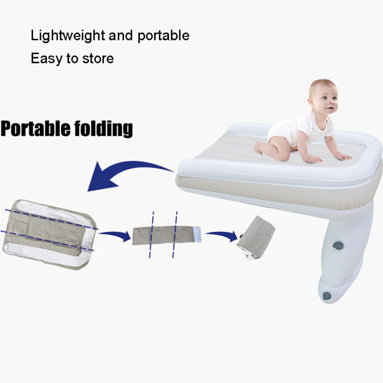 Lettino gonfiabile per bambini da viaggio all'aperto Materasso gonfiabile per aereo pieghevole posteriore per auto per bambini, Gray, Gray+Seat Belt, Gray+Inflator, Gray+Storage Bag, Gray+Inflator+Storage Bag+Seat Belt                                  ...