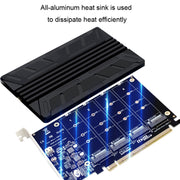 NVMe M.2 MKEY SSD RAID Array Scheda madre PCIE Split Card Dissipatore di calore, Heatsink