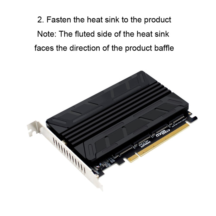NVMe M.2 MKEY SSD RAID Array Scheda madre PCIE Split Card Dissipatore di calore, Heatsink