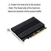 NVMe M.2 MKEY SSD RAID Array Scheda madre PCIE Split Card Dissipatore di calore, Heatsink