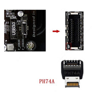 Interfaccia scheda madre computer USB 3.1 tipo E da 2 pezzi Adattatore tipo C frontale a gomito a 90 gradi