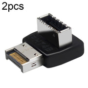 Interfaccia scheda madre computer USB 3.1 tipo E da 2 pezzi Adattatore tipo C frontale a gomito a 90 gradi