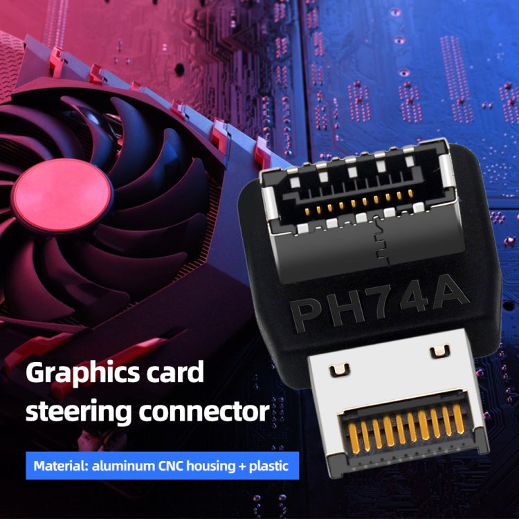 Interfaccia scheda madre computer USB 3.1 tipo E da 2 pezzi Adattatore tipo C frontale a gomito a 90 gradi