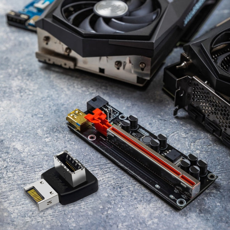 Interfaccia scheda madre computer USB 3.1 tipo E da 2 pezzi Adattatore tipo C frontale a gomito a 90 gradi