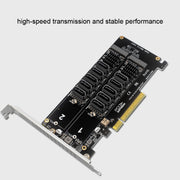 Doppia scheda divisa NVME Raid PCI-EX8 a scheda di trasferimento porta SATA10, 10 Port