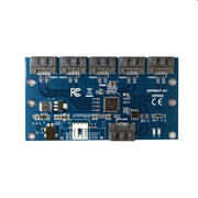 Scheda di espansione SATA Scheda riser da 1 a 5 porte, SATA3.0 6Gbps JMB575 Chip, SATA2.0 3Gbps JMB321 Chip