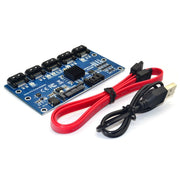 Scheda di espansione SATA Scheda riser da 1 a 5 porte, SATA3.0 6Gbps JMB575 Chip, SATA2.0 3Gbps JMB321 Chip
