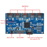 Scheda di espansione SATA Scheda riser da 1 a 5 porte, SATA3.0 6Gbps JMB575 Chip, SATA2.0 3Gbps JMB321 Chip