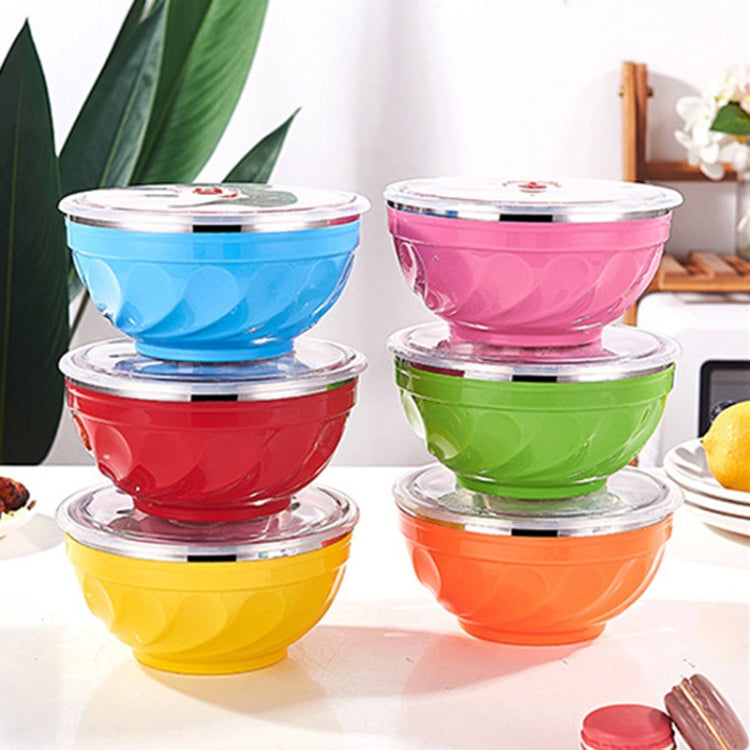 Ciotola in acciaio inossidabile a doppio strato con coperchio per bambini, 6pcs /Set 13cm, 6pcs /Set 15cm, 6pcs /Set 17cm