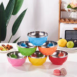 Ciotola in acciaio inossidabile a doppio strato con coperchio per bambini, 6pcs /Set 13cm, 6pcs /Set 15cm, 6pcs /Set 17cm