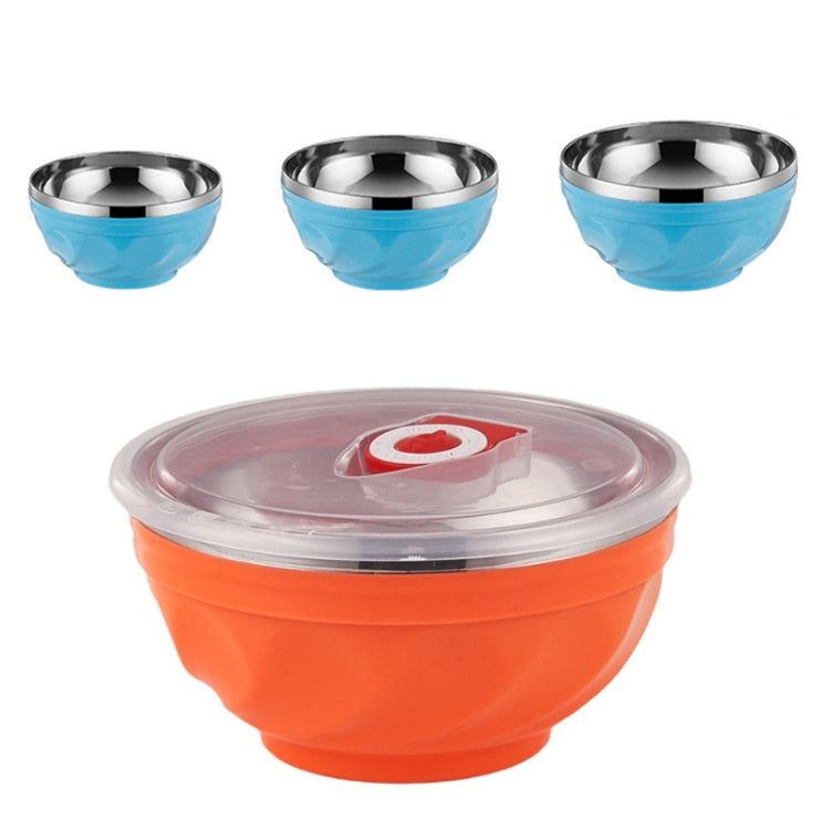 Ciotola in acciaio inossidabile a doppio strato con coperchio per bambini, 6pcs /Set 13cm, 6pcs /Set 15cm, 6pcs /Set 17cm