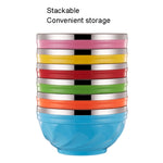 Ciotola in acciaio inossidabile a doppio strato con coperchio per bambini, 6pcs /Set 13cm, 6pcs /Set 15cm, 6pcs /Set 17cm