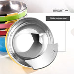 Ciotola in acciaio inossidabile a doppio strato con coperchio per bambini, 6pcs /Set 13cm, 6pcs /Set 15cm, 6pcs /Set 17cm
