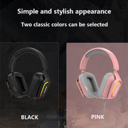Ajazz AX368 Auricolare RGB per il riconoscimento audio di giochi per computer, AX368 3.5mm Version Pink, AX368 3.5mm Version Black, AX368 7.1 Channel Version Pink, AX368 7.1 Channel Version Black
