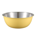 Ciotola per alimenti in acciaio inossidabile 304 Ciotola per cottura al forno Ciotola per mescolare Verdure Bacinella in legno di sabbia, 19cm (Yellow), 22cm (Yellow), 24cm (Yellow), 19cm (White), 22cm (White), 24cm (White)