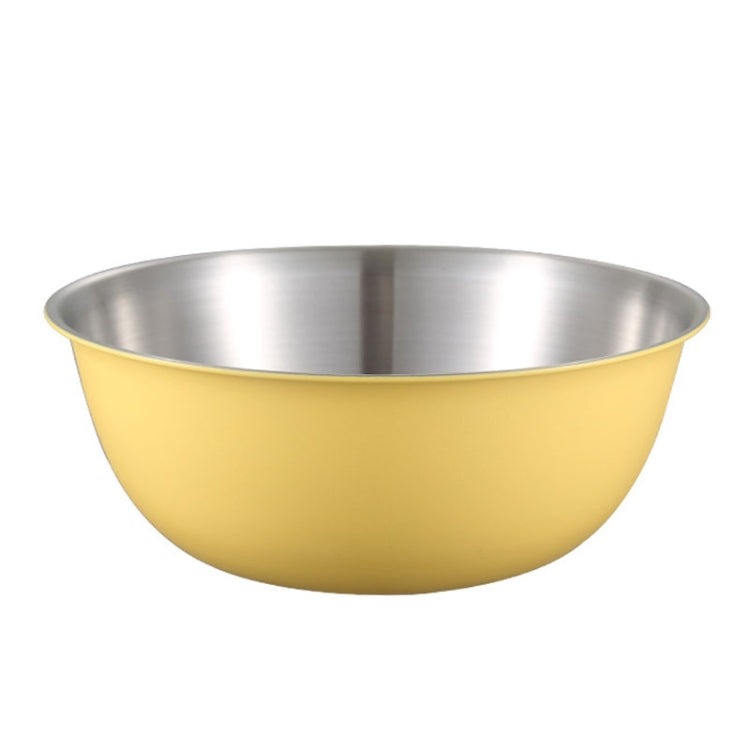 Ciotola per alimenti in acciaio inossidabile 304 Ciotola per cottura al forno Ciotola per mescolare Verdure Bacinella in legno di sabbia, 19cm (Yellow), 22cm (Yellow), 24cm (Yellow), 19cm (White), 22cm (White), 24cm (White)